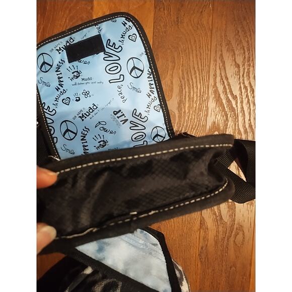 MUDD Vintage Y2K 90s Black Nylon Bag Purse Makeup Organizer crossbody Pockets - Picture 8 of 10